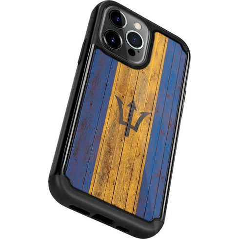 Barbados Flag Dark Wood iPhone 13 Pro Cargo Case